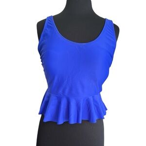 Kohl's Royal Blue Peplum Tankni Top Size XL